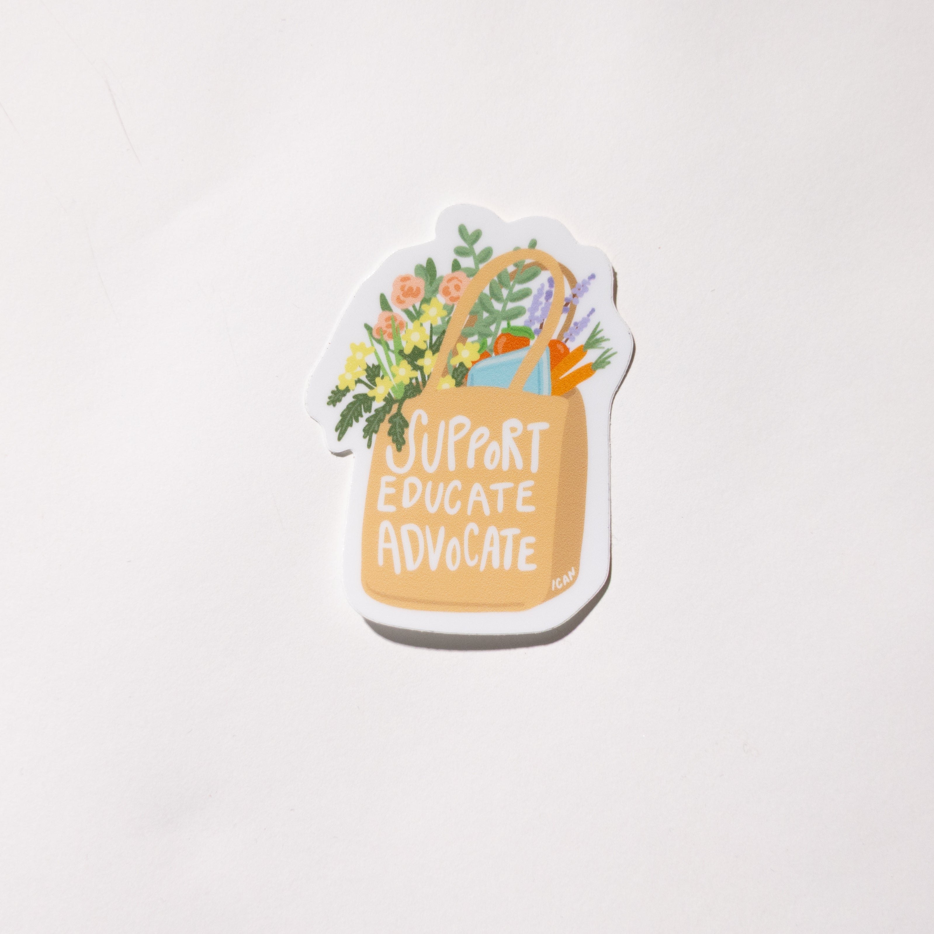 Support Educate Advocate Tote Sticker