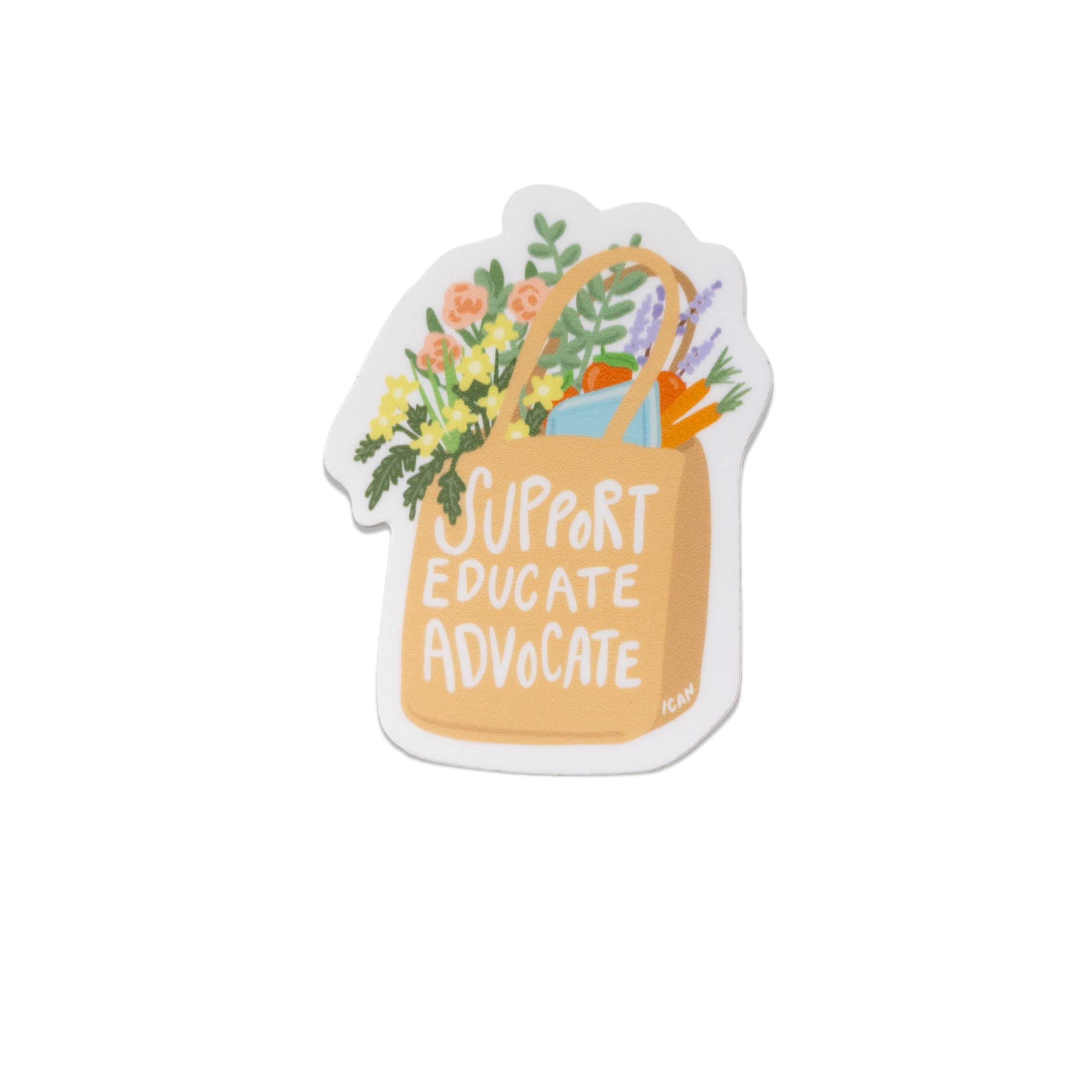 Support Educate Advocate Tote Sticker