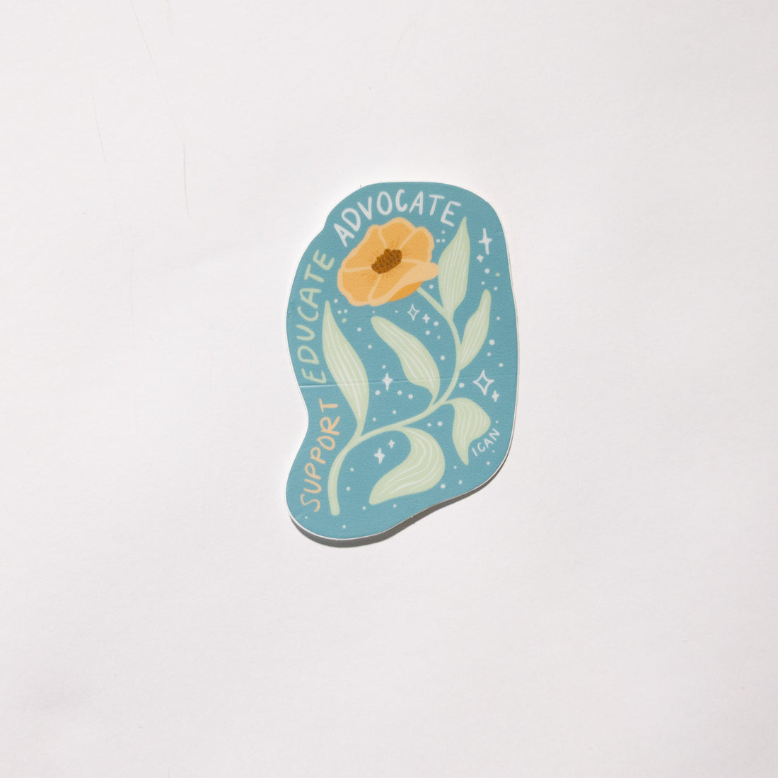 Support Educate Advocate Floral Sticker