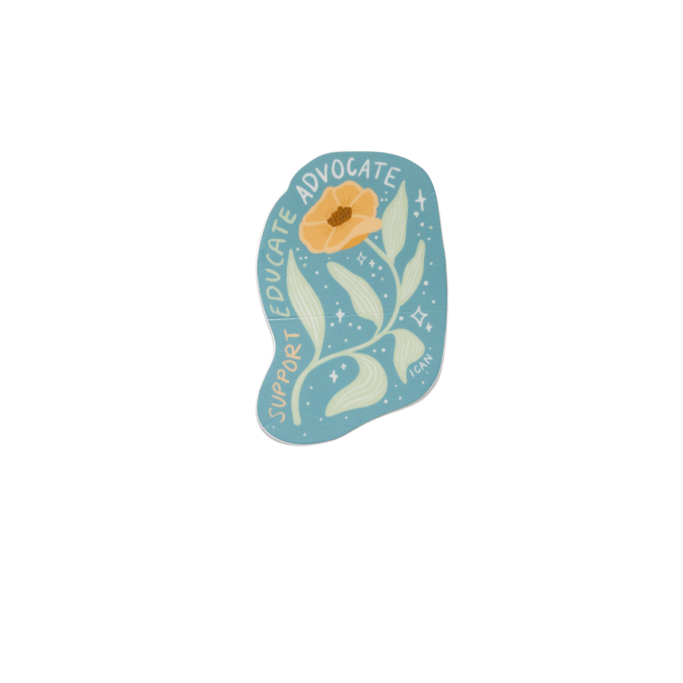 Support Educate Advocate Floral Sticker